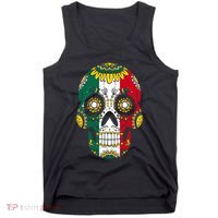 Mexican Dia De Los Muertos Day Costume Sugar Skull Flowers Tank Top thumb 0