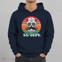 Mexican Dia De Los Muertos Day Of The Dead El Jefe Hoodie thumb 0