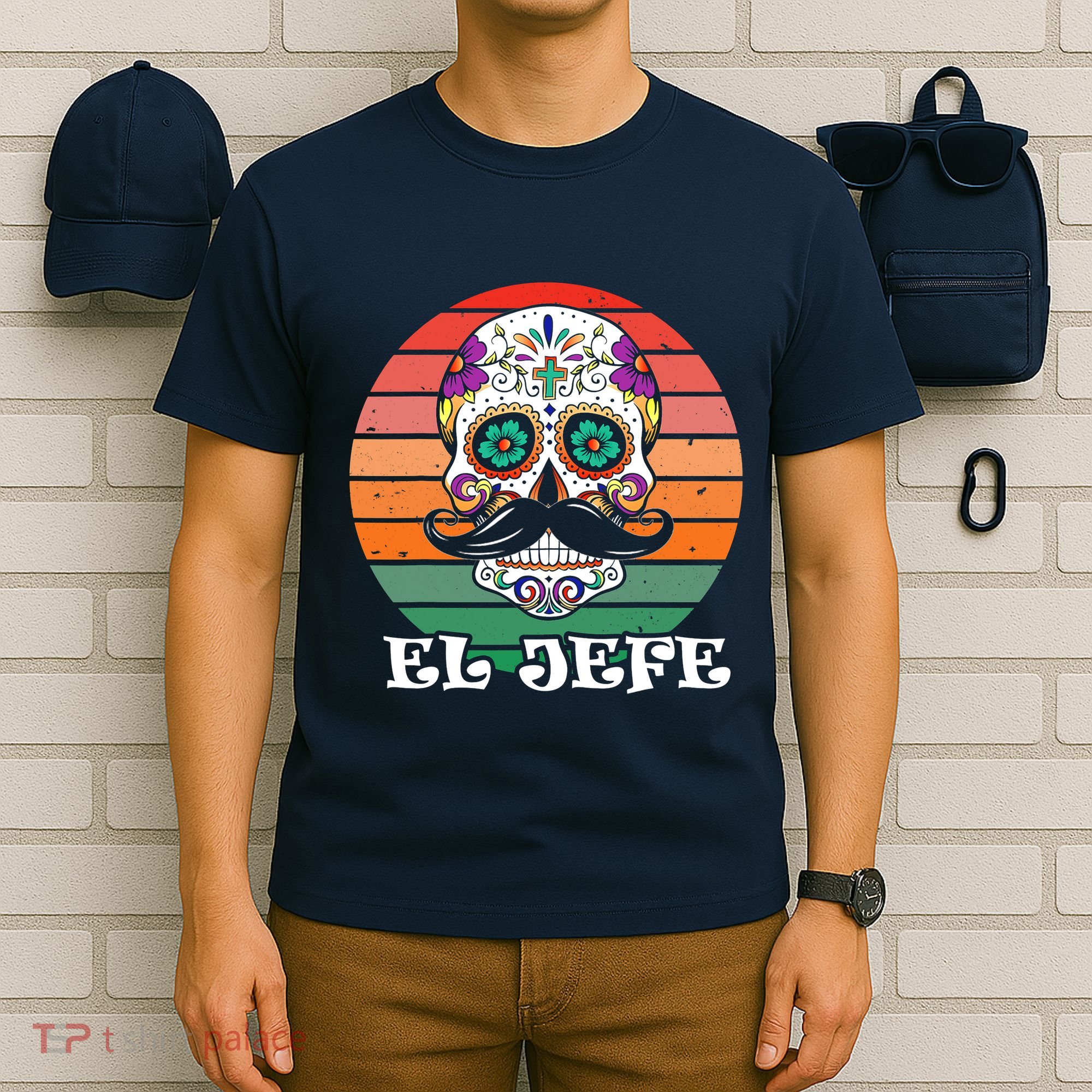 Mexican Dia De Los Muertos Day Of The Dead El Jefe T-Shirt