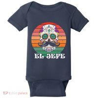 Mexican Dia De Los Muertos Day Of The Dead El Jefe Baby Bodysuit thumb 0