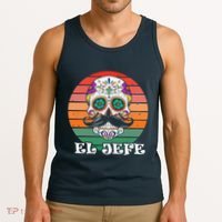 Mexican Dia De Los Muertos Day Of The Dead El Jefe Tank Top thumb 3