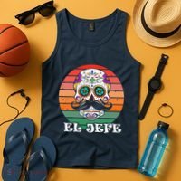 Mexican Dia De Los Muertos Day Of The Dead El Jefe Tank Top thumb 4