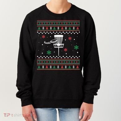 Merry Discmas Disc Golf Ugly Christmas Sweater Party Women's Sweatshirt