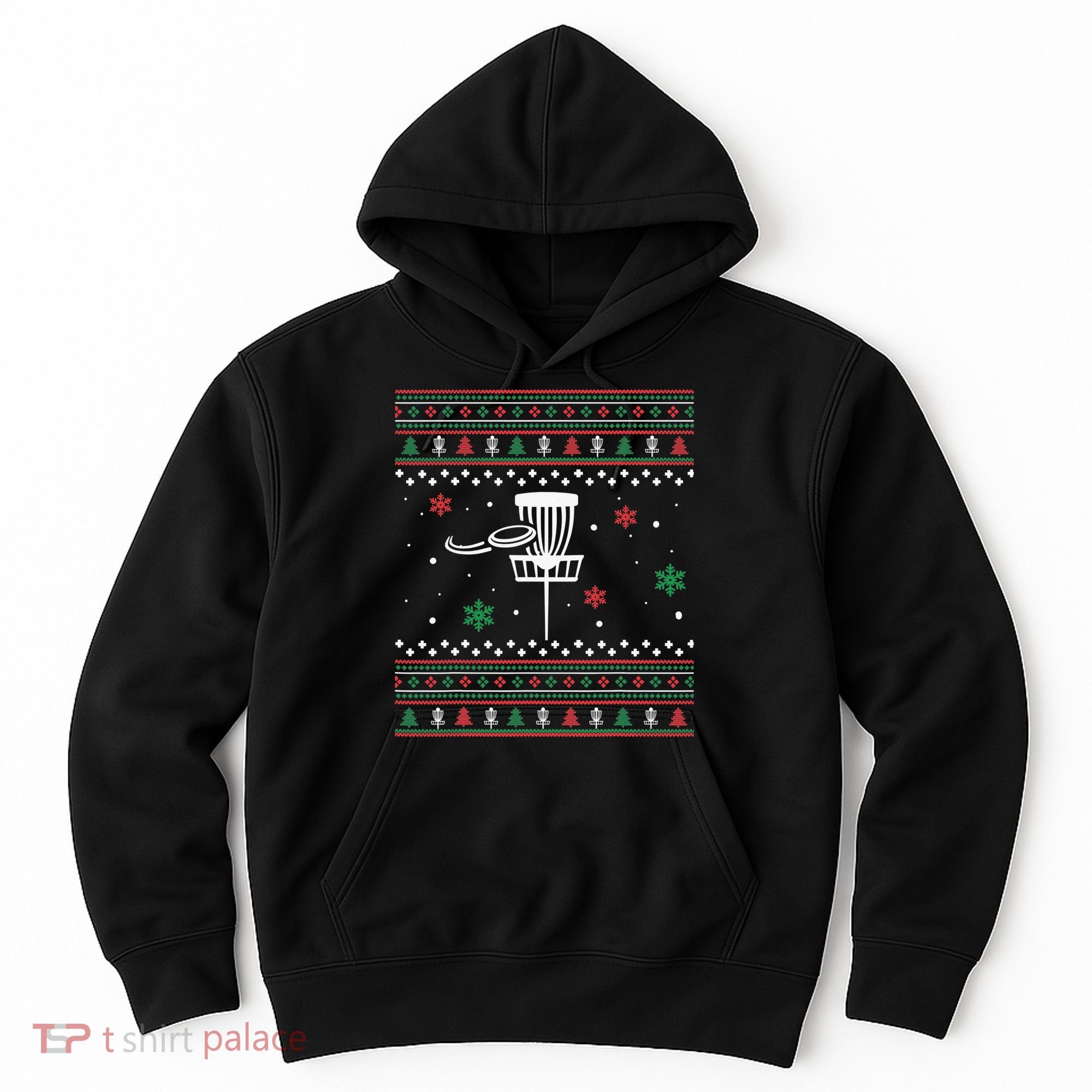 Merry Discmas Disc Golf Ugly Christmas Sweater Party Hoodie