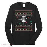 Merry Discmas Disc Golf Ugly Christmas Sweater Party Long Sleeve Shirt thumb 0