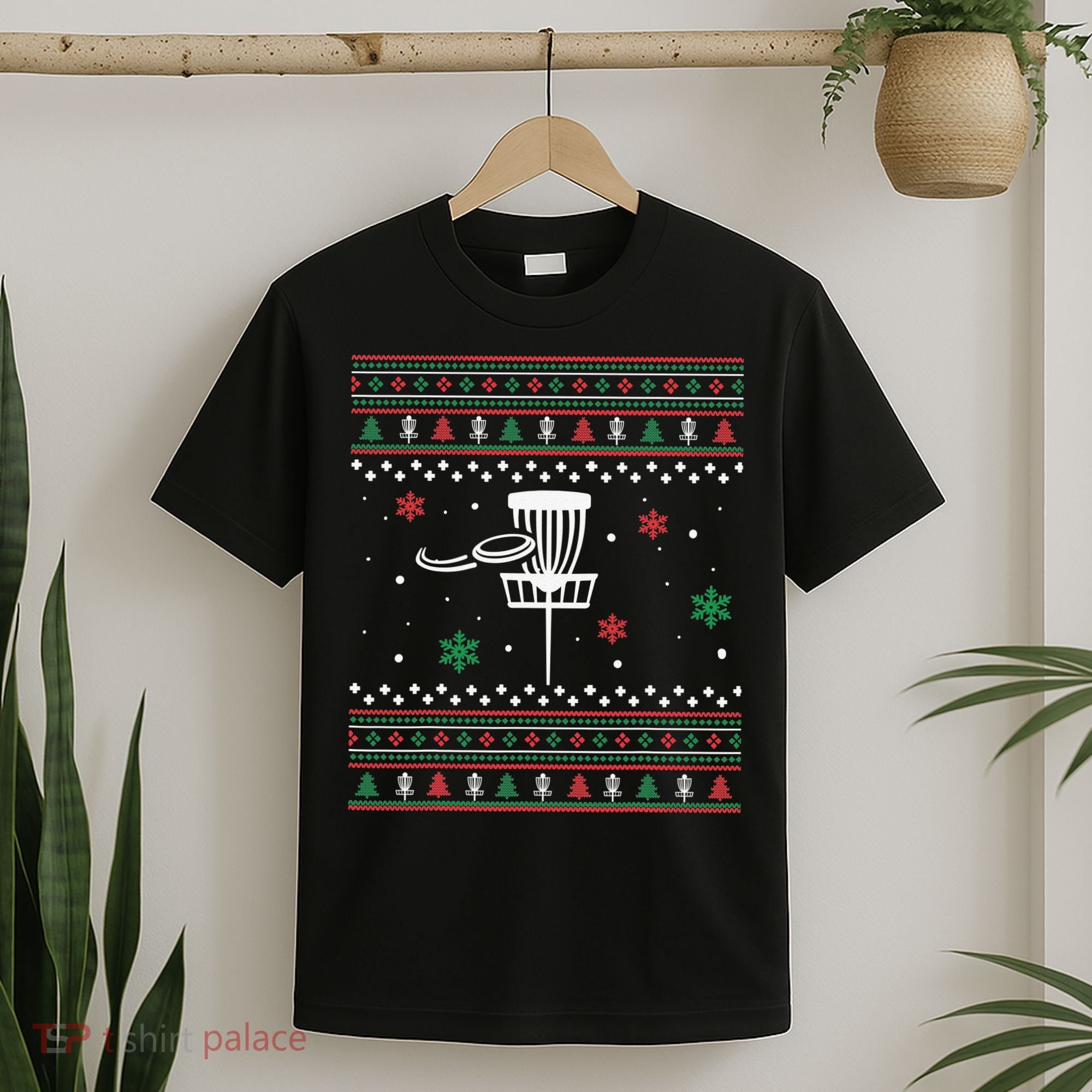 Merry Discmas Disc Golf Ugly Christmas Sweater Party T-Shirt