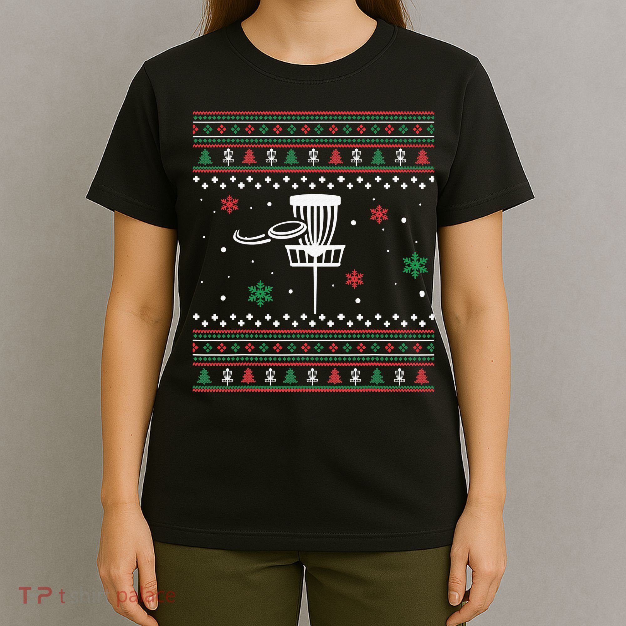 Merry Discmas Disc Golf Ugly Christmas Sweater Party T-Shirt