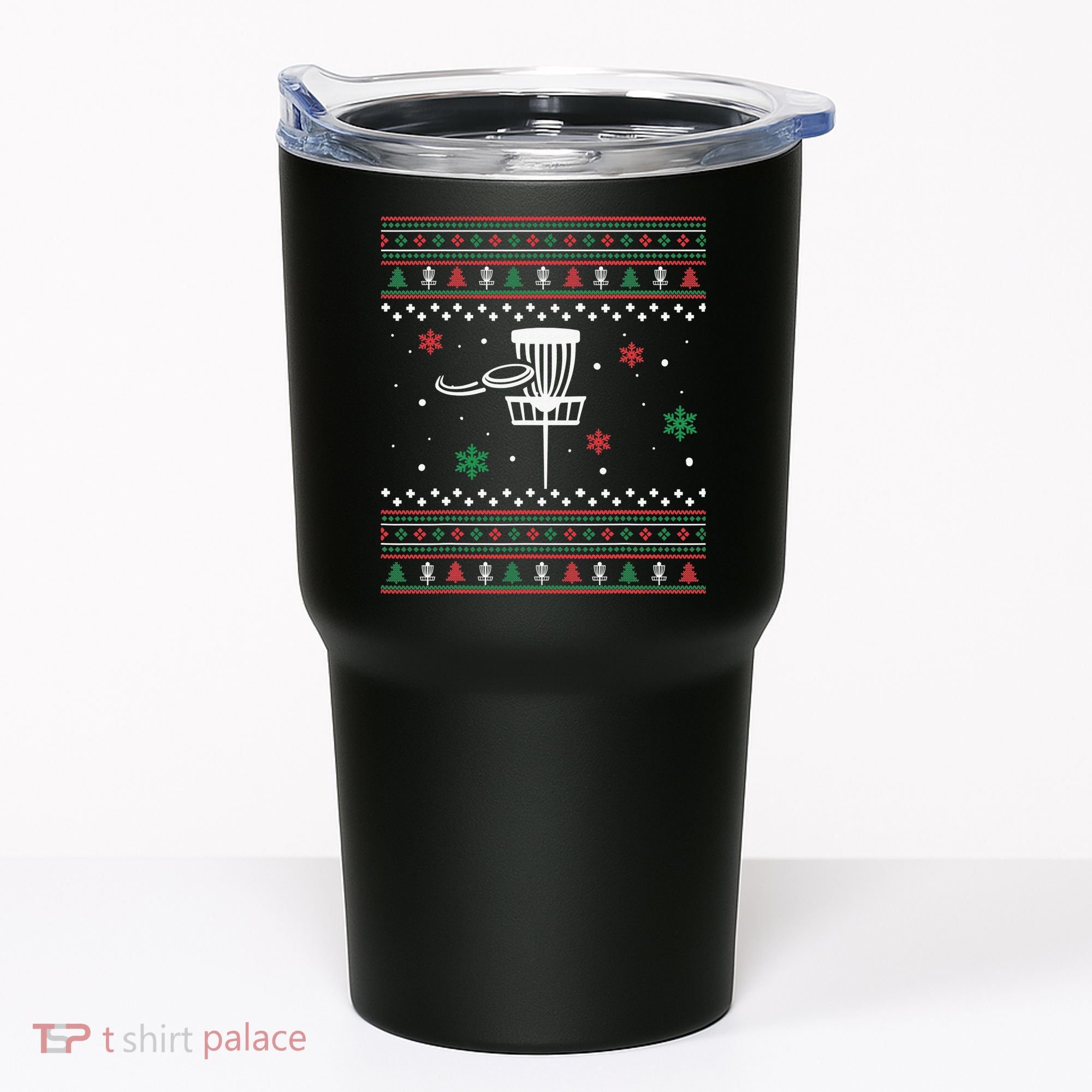 Merry Discmas Disc Golf Ugly Christmas Sweater Party Tumbler