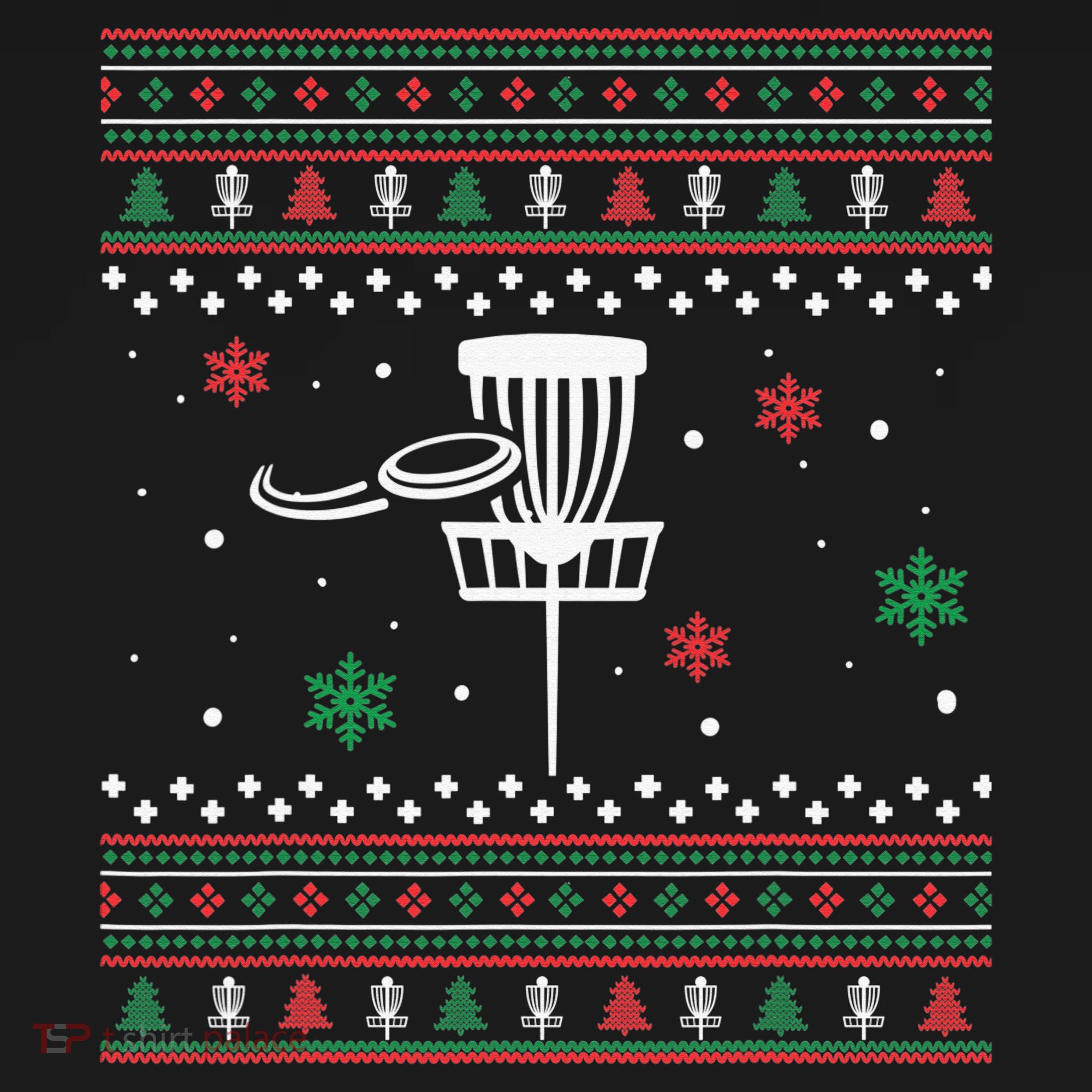 Merry Discmas Disc Golf Ugly Christmas Sweater Party Women's Tank Top