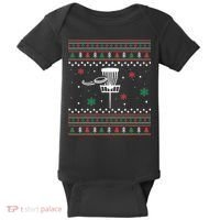 Merry Discmas Disc Golf Ugly Christmas Sweater Party Baby Bodysuit thumb 0