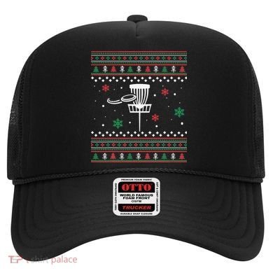 Merry Discmas Disc Golf Ugly Christmas Sweater Party Hat
