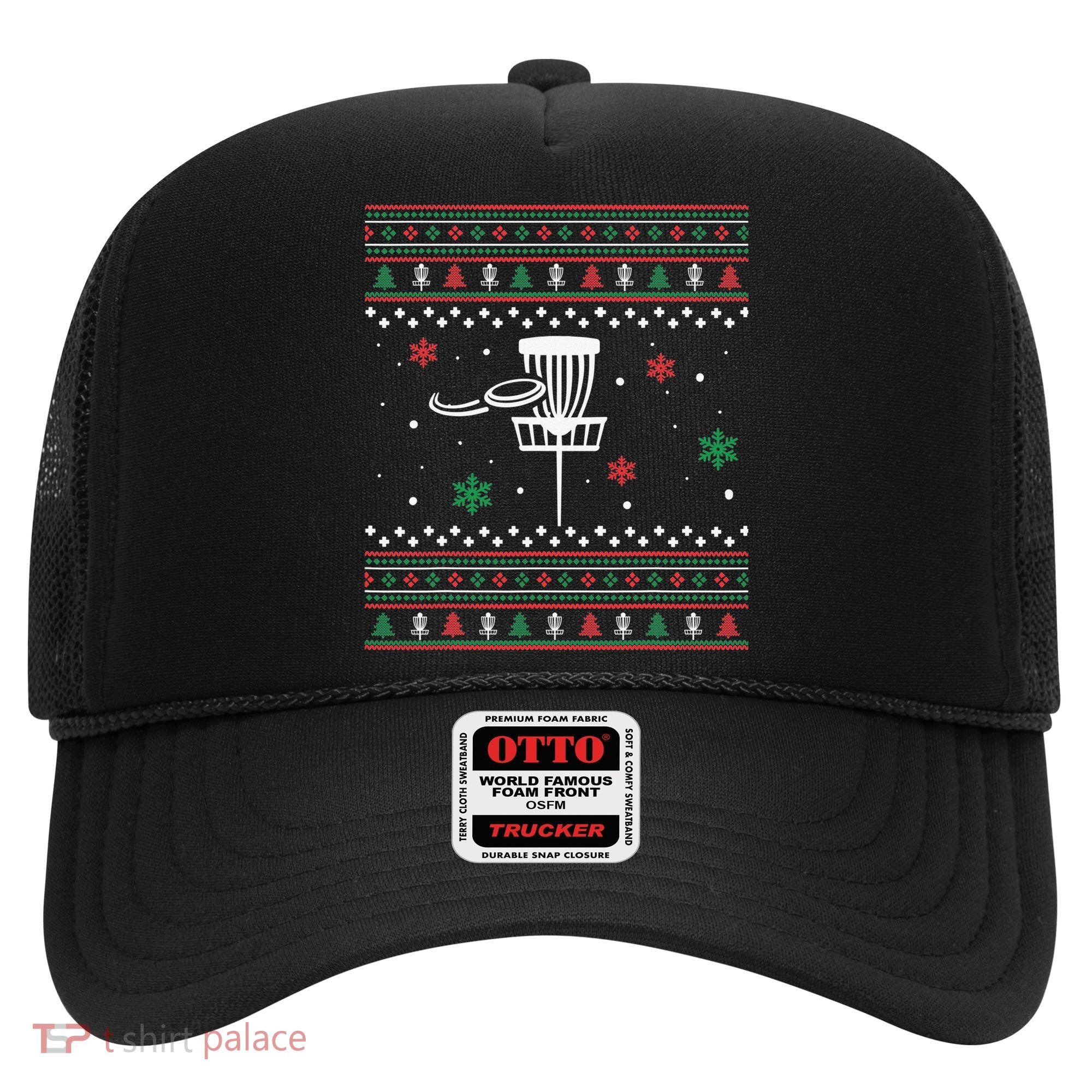 Merry Discmas Disc Golf Ugly Christmas Sweater Party Hat