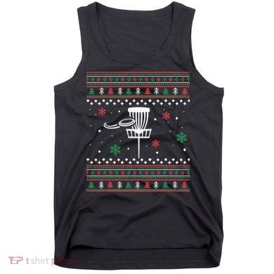 Merry Discmas Disc Golf Ugly Christmas Sweater Party Tank Top