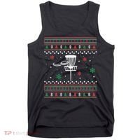 Merry Discmas Disc Golf Ugly Christmas Sweater Party Tank Top thumb 0