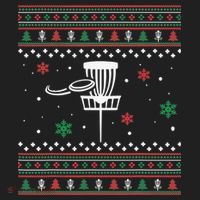 Merry Discmas Disc Golf Ugly Christmas Sweater Party Golf Towel thumb 3