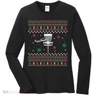 Merry Discmas Disc Golf Ugly Christmas Sweater Party Women's Long Sleeve Shirt thumb 0