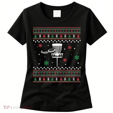 Merry Discmas Disc Golf Ugly Christmas Sweater Party Women's T-Shirt
