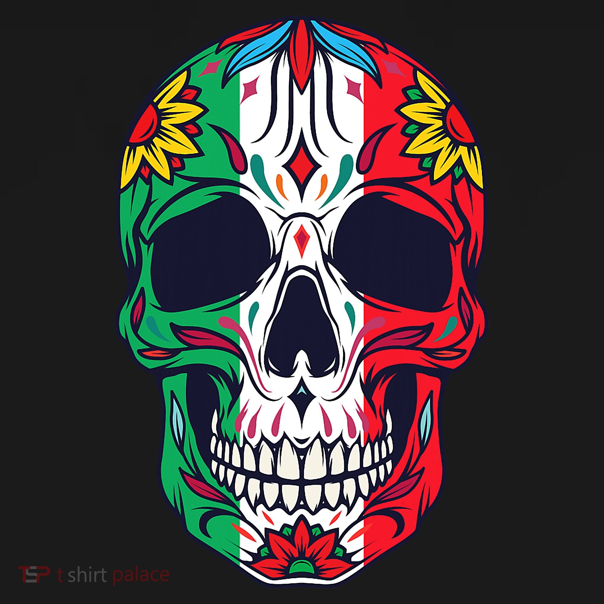 Mexican Dia De Los Muertos Day Of The Dead Sugar Skull Long Sleeve Shirt
