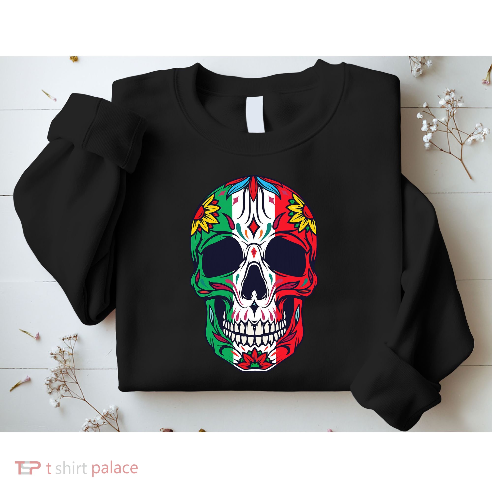 Mexican Dia De Los Muertos Day Of The Dead Sugar Skull Sweatshirt
