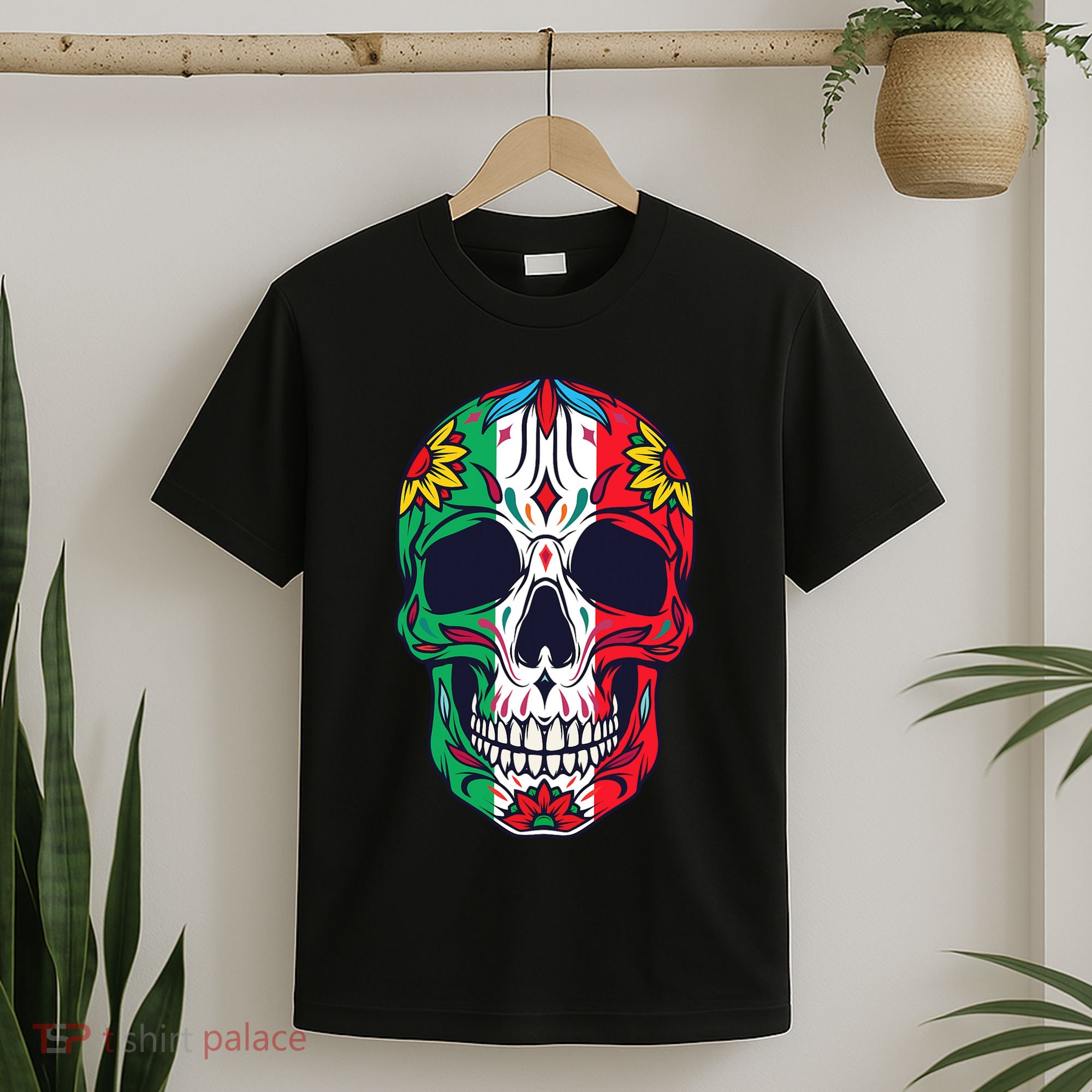 Mexican Dia De Los Muertos Day Of The Dead Sugar Skull T-Shirt