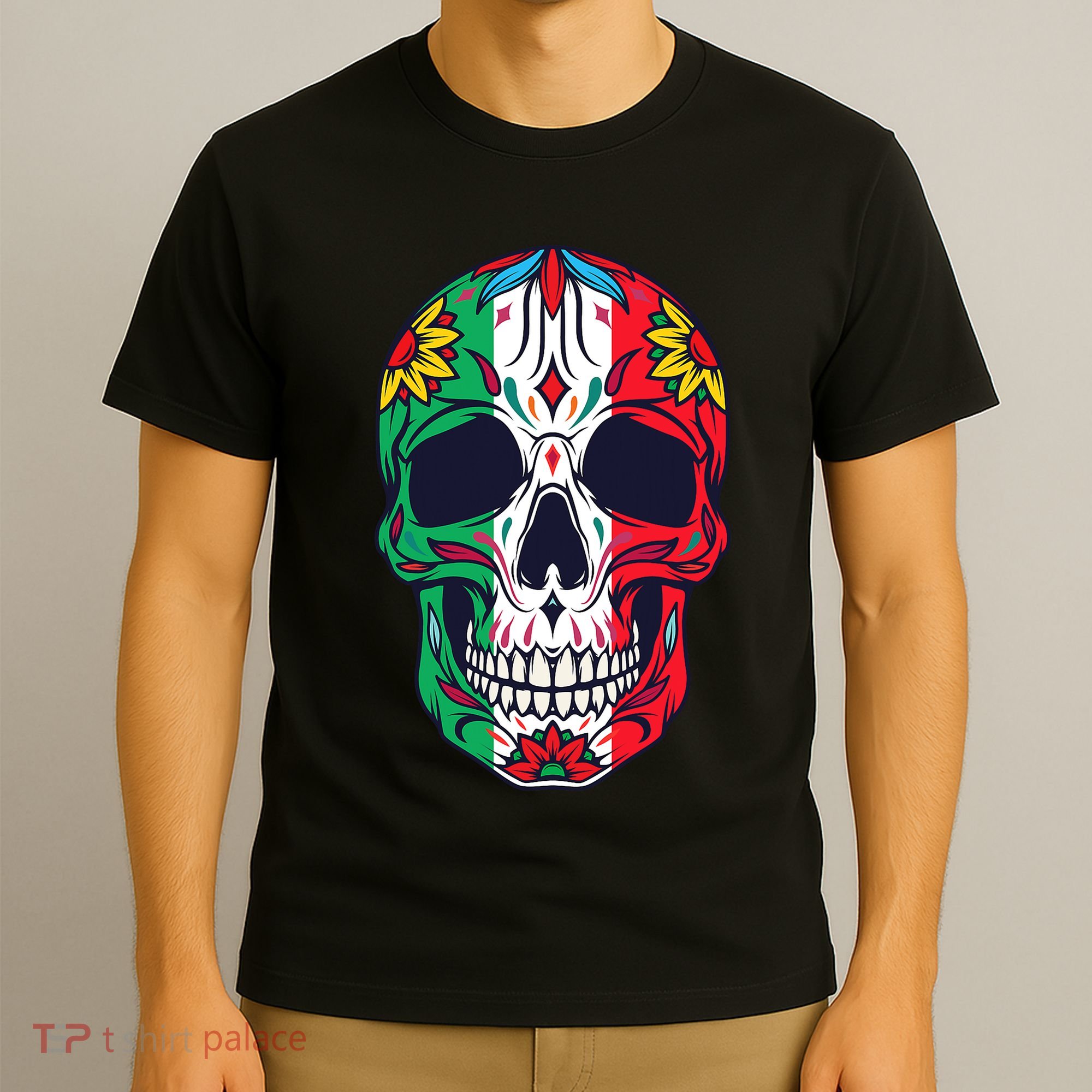 Mexican Dia De Los Muertos Day Of The Dead Sugar Skull T-Shirt
