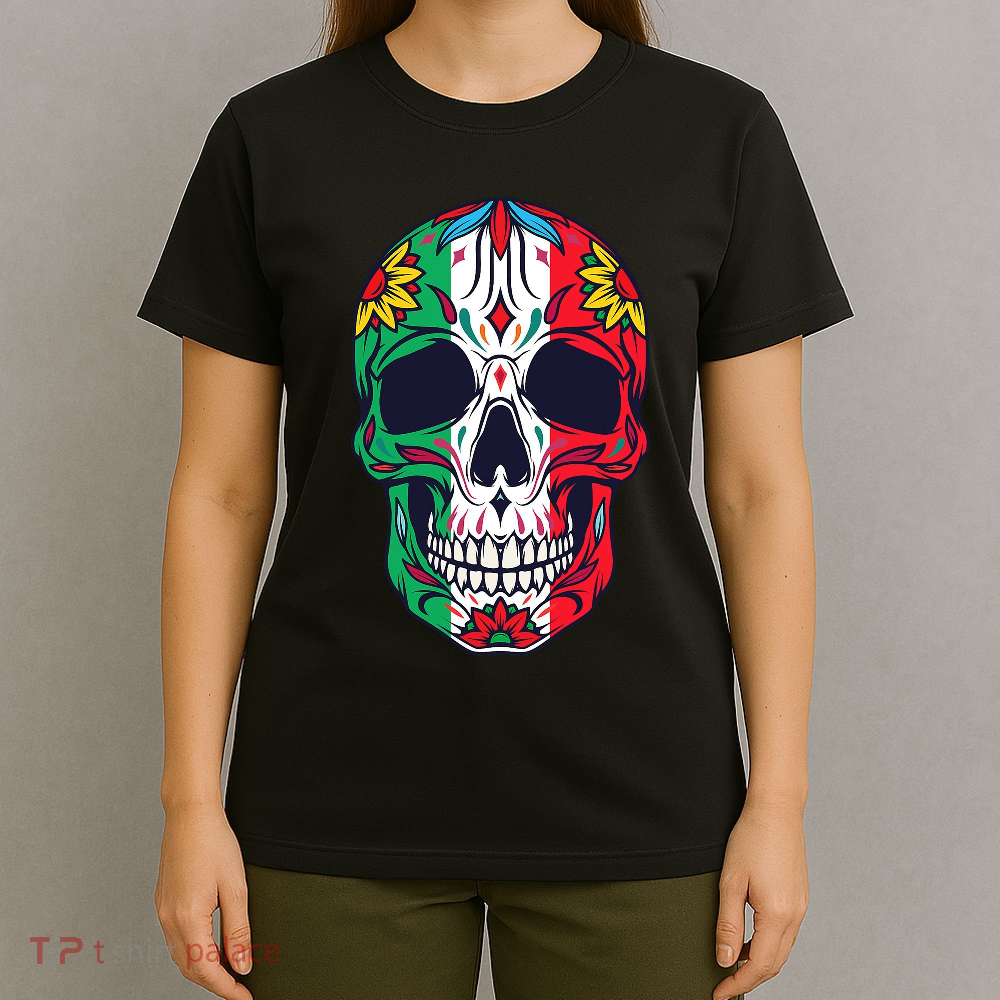 Mexican Dia De Los Muertos Day Of The Dead Sugar Skull T-Shirt