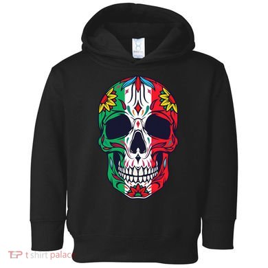 Mexican Dia De Los Muertos Day Of The Dead Sugar Skull Toddler Hoodie