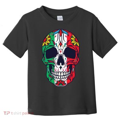 Mexican Dia De Los Muertos Day Of The Dead Sugar Skull Toddler T-Shirt