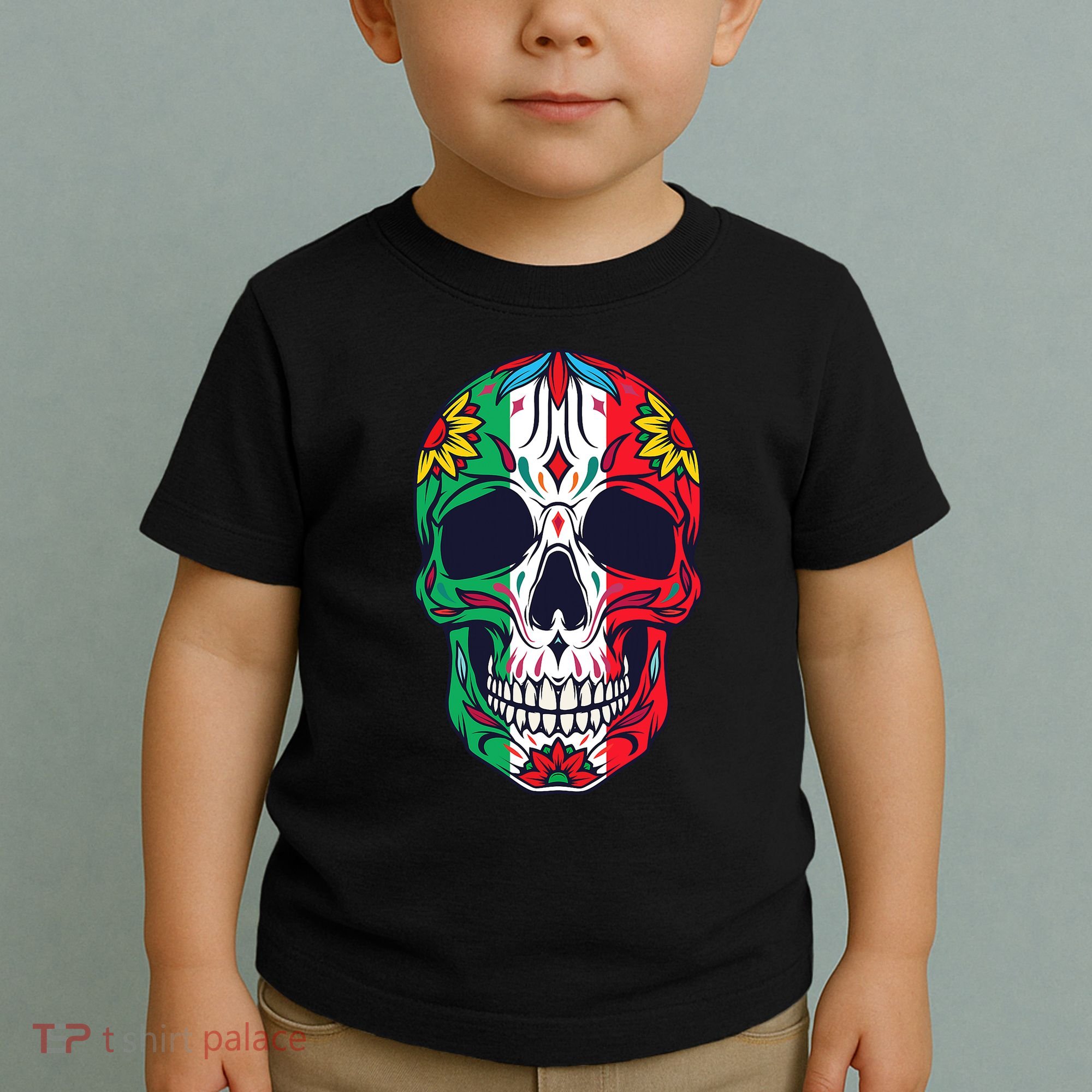 Mexican Dia De Los Muertos Day Of The Dead Sugar Skull Toddler T-Shirt