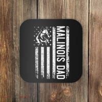 Malinois Dad Dog Dad K9 American Flag Dog Lover Coaster thumb 0