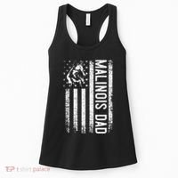 Malinois Dad Dog Dad K9 American Flag Dog Lover Women's Tank Top thumb 0
