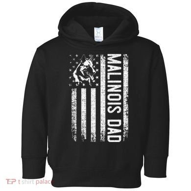 Malinois Dad Dog Dad K9 American Flag Dog Lover Toddler Hoodie