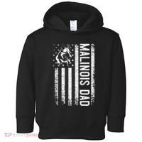 Malinois Dad Dog Dad K9 American Flag Dog Lover Toddler Hoodie thumb 0