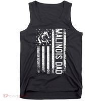 Malinois Dad Dog Dad K9 American Flag Dog Lover Tank Top thumb 0
