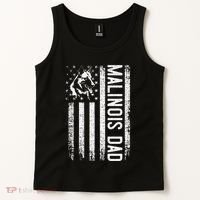 Malinois Dad Dog Dad K9 American Flag Dog Lover Tank Top thumb 2
