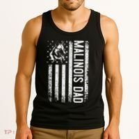 Malinois Dad Dog Dad K9 American Flag Dog Lover Tank Top thumb 3