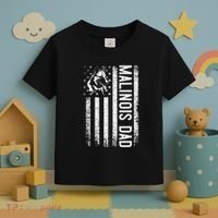 Malinois Dad Dog Dad K9 American Flag Dog Lover Toddler T-Shirt thumb 3