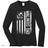 Malinois Dad Dog Dad K9 American Flag Dog Lover Women's Long Sleeve Shirt thumb 0