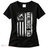 Malinois Dad Dog Dad K9 American Flag Dog Lover Women's T-Shirt thumb 0