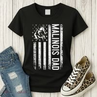 Malinois Dad Dog Dad K9 American Flag Dog Lover Women's T-Shirt thumb 3