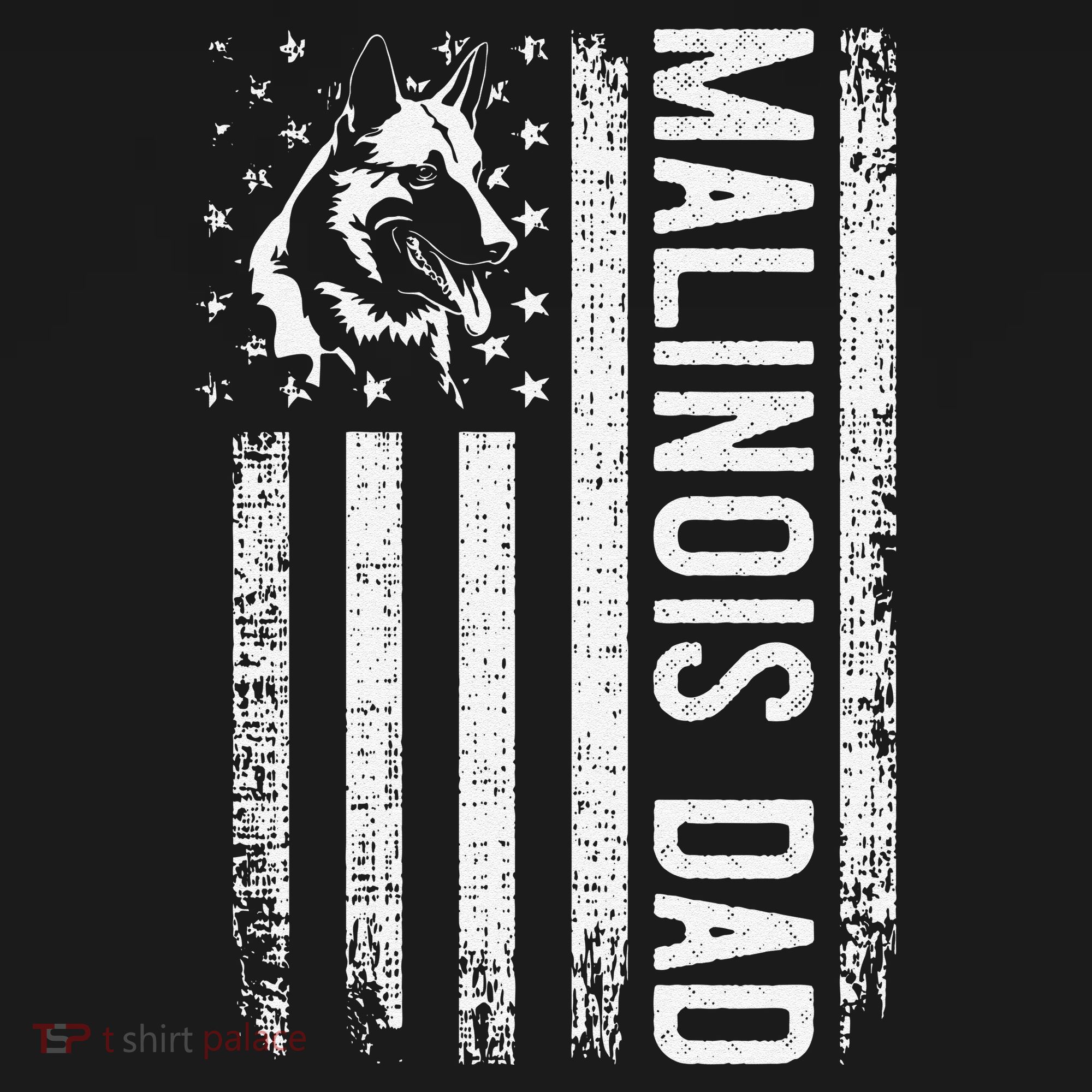 Malinois Dad Dog Dad K9 American Flag Dog Lover Women's T-Shirt
