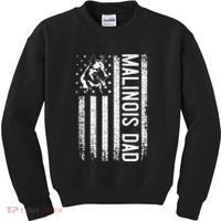 Malinois Dad Dog Dad K9 American Flag Dog Lover Kids Sweatshirt thumb 0