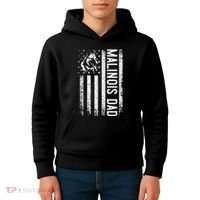 Malinois Dad Dog Dad K9 American Flag Dog Lover Kids Hoodie thumb 4