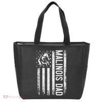 Malinois Dad Dog Dad K9 American Flag Dog Lover Tote Bag thumb 0