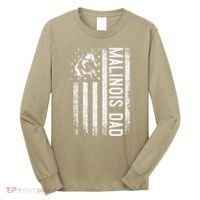 Malinois Dad Dog Dad K9 American Flag Dog Lover Long Sleeve Shirt thumb 0