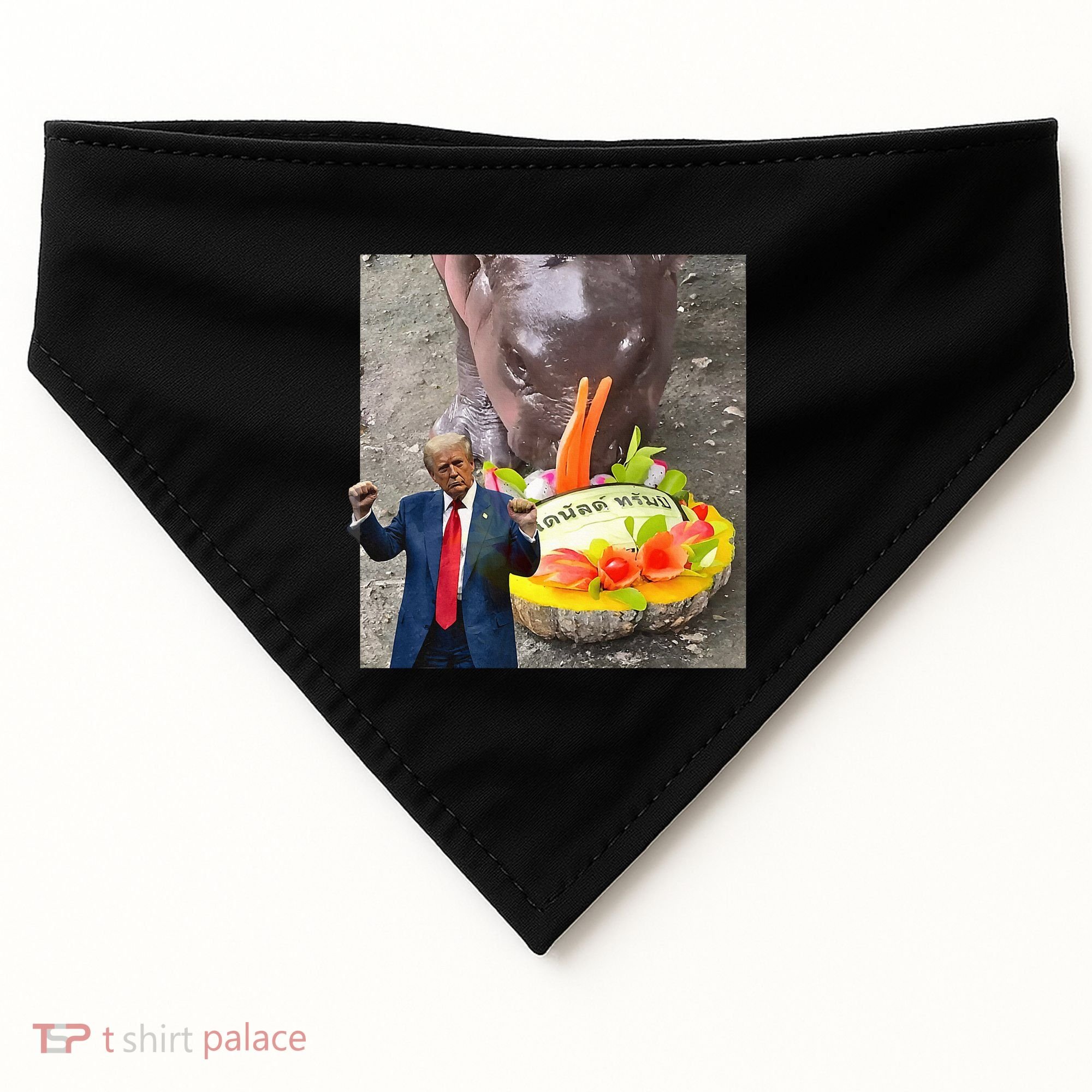 Moo Deng Endorsed Trump Hippo Predicting TrumpS Victory USA-Made Doggie Bandana