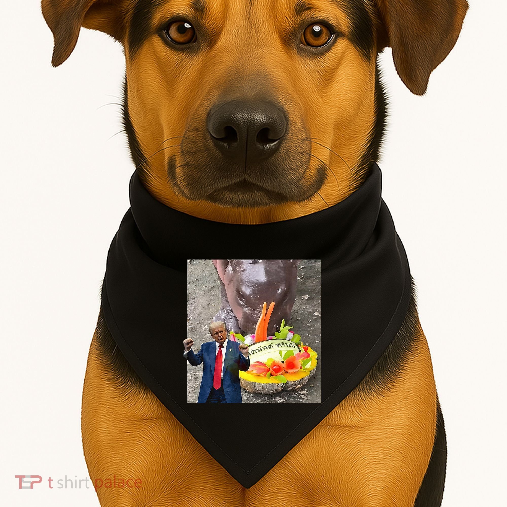 Moo Deng Endorsed Trump Hippo Predicting TrumpS Victory USA-Made Doggie Bandana
