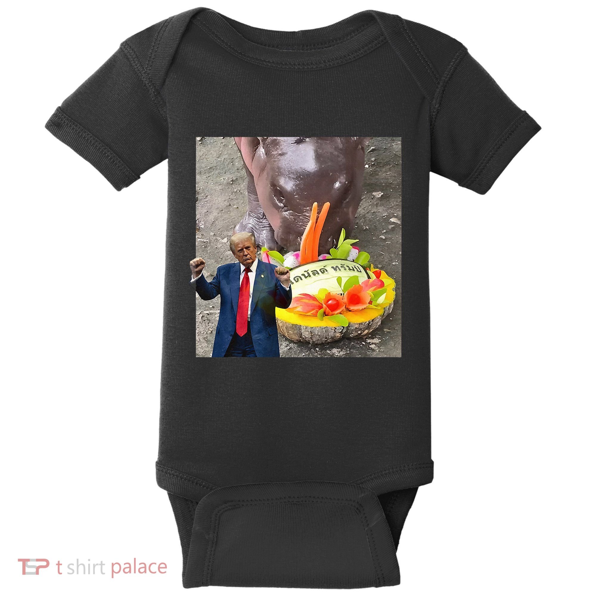 Moo Deng Endorsed Trump Hippo Predicting TrumpS Victory Baby Bodysuit