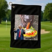 Moo Deng Endorsed Trump Hippo Predicting TrumpS Victory Golf Towel thumb 1