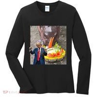 Moo Deng Endorsed Trump Hippo Predicting TrumpS Victory Women's Long Sleeve Shirt thumb 0